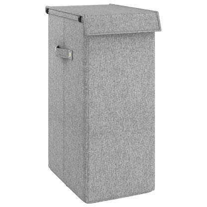 Cesto Biancheria Pieghevole Grigio 26x34,5x59,5 cm Lino Finto | homemem39