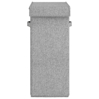 Cesto Biancheria Pieghevole Grigio 26x34,5x59,5 cm Lino Finto | homemem39