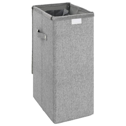 Cesto Biancheria Pieghevole Grigio 26x34,5x59,5 cm Lino Finto | homemem39