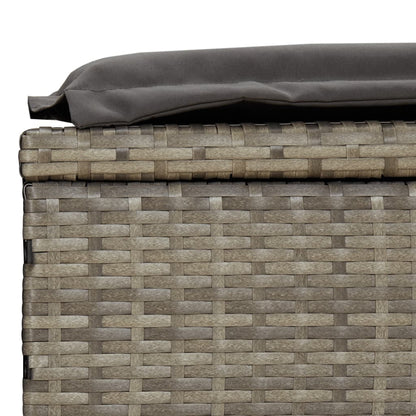 Lettino 1 pz con Cuscino Grigio 201x55x62 cm in Polyrattan - homemem39