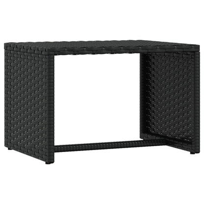 Lettino Prendisole 1 pz con Tavolino Nero in Polyrattan - homemem39