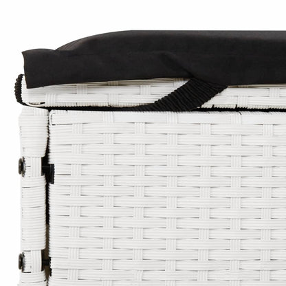 Lettino Prendisole 2 Persone con Cuscini Bianco in Polyrattan | homemem39