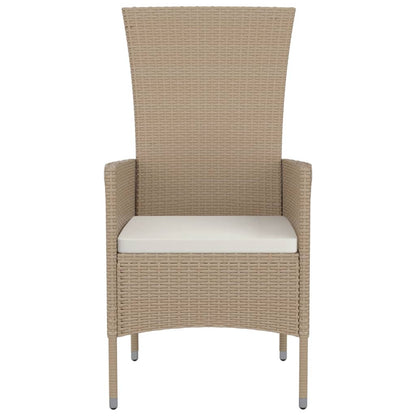 Sedie da Giardino con Cuscini 2 pz in Polyrattan Beige - homemem39