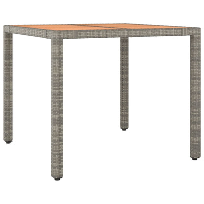 Tavolo Giardino Piano Legno Grigio Polyrattan e Massello Acacia - homemem39