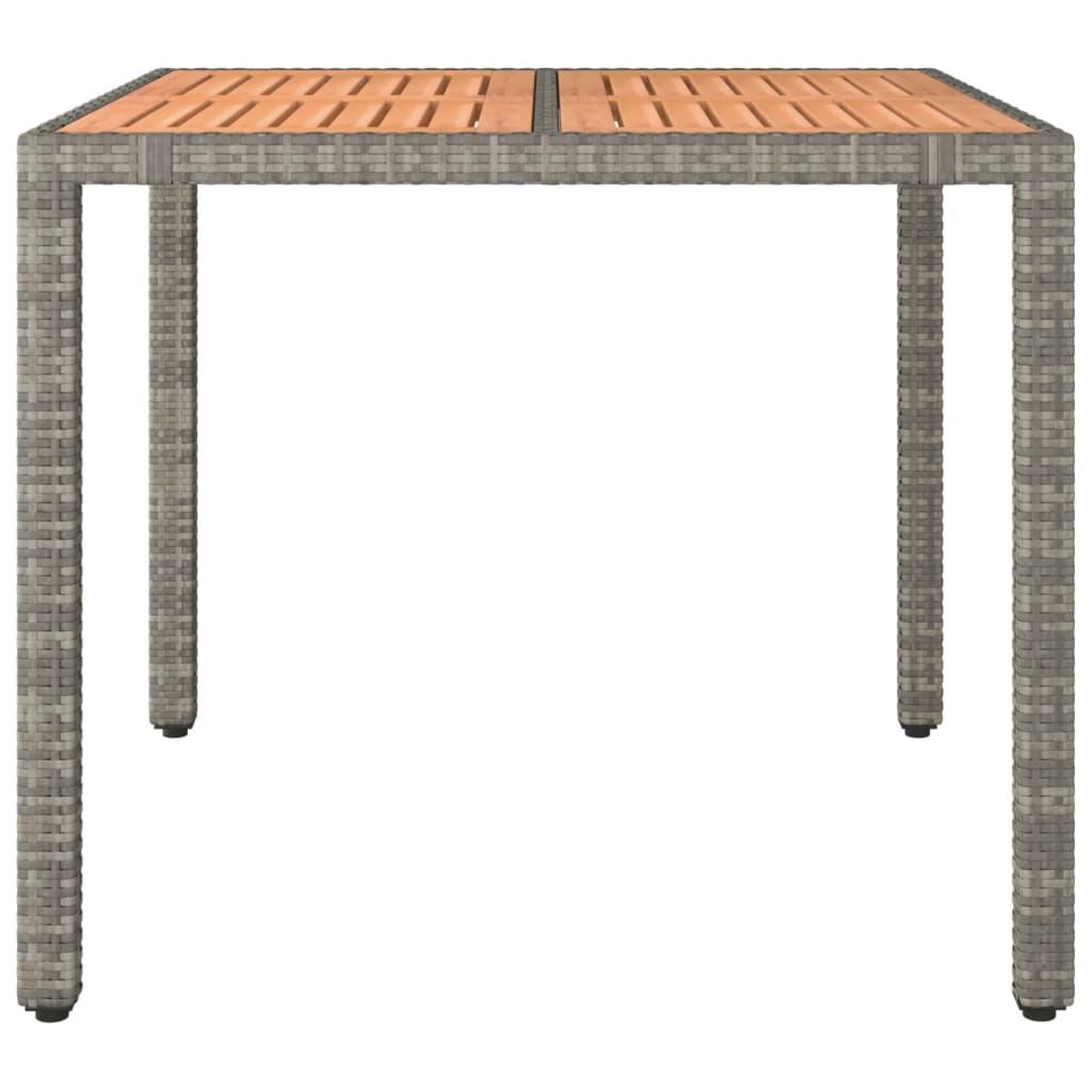 Tavolo Giardino Piano Legno Grigio Polyrattan e Massello Acacia - homemem39