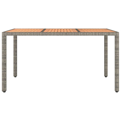 Tavolo Giardino Piano Legno Grigio Polyrattan e Massello Acacia | homemem39