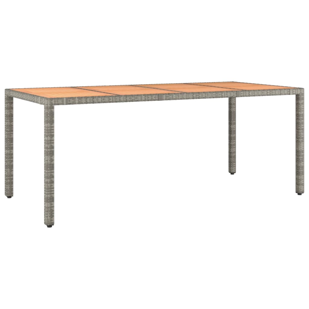 Tavolo Giardino Piano Legno Grigio Polyrattan e Massello Acacia | homemem39