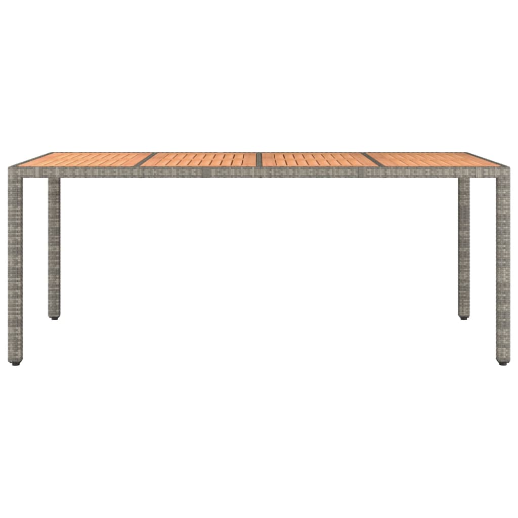 Tavolo Giardino Piano Legno Grigio Polyrattan e Massello Acacia | homemem39