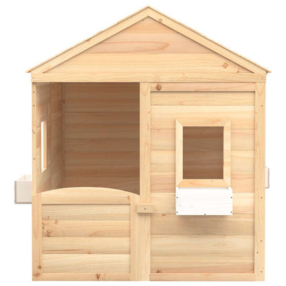 Casetta con Porta Chiudibile e Vasi Fiori Legno Massello Abete | homemem39