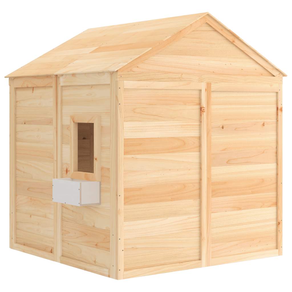 Casetta con Porta Chiudibile e Vasi Fiori Legno Massello Abete