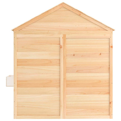 Casetta con Porta Chiudibile e Vasi Fiori Legno Massello Abete | homemem39