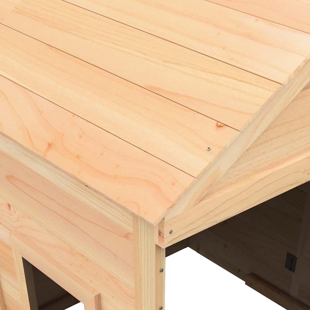 Casetta con Porta Chiudibile e Vasi Fiori Legno Massello Abete | homemem39