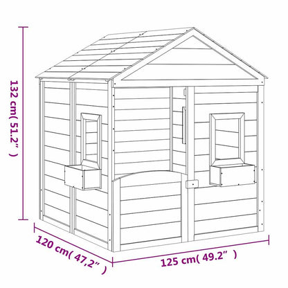 Casetta con Porta Chiudibile e Vasi Fiori Legno Massello Abete | homemem39