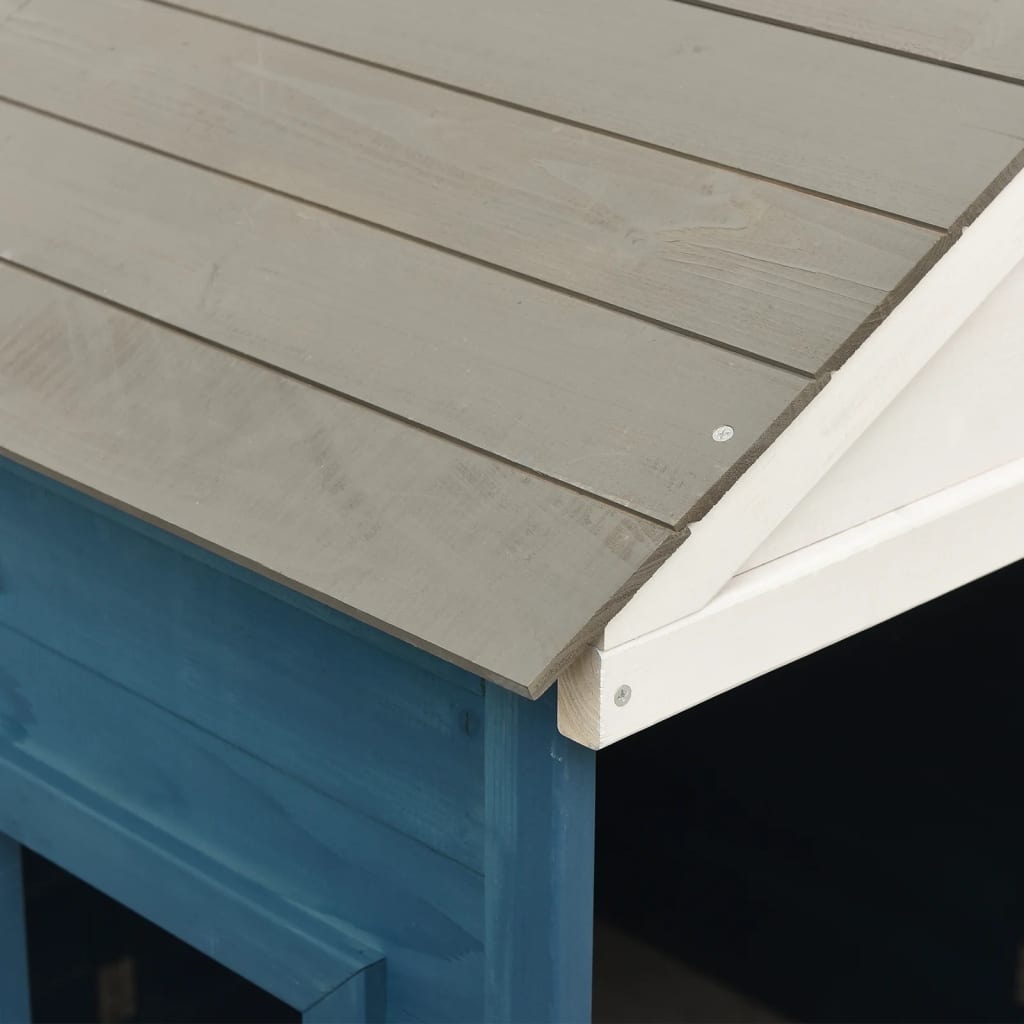 Casetta con Porta Chiudibile e Vasi Fiori Legno Massello Abete - homemem39