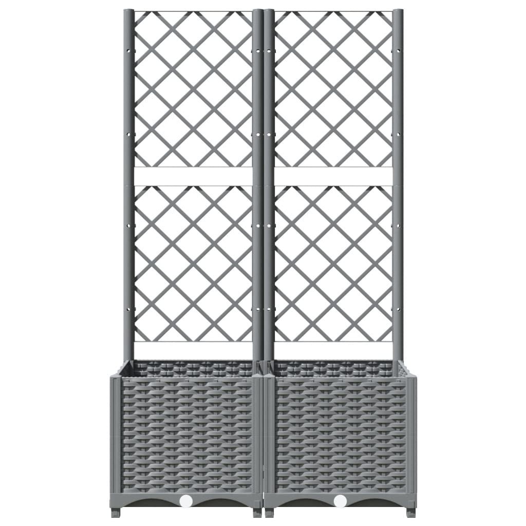 Fioriera da Giardino con Graticcio Grigio Chiaro 80x40x136cm PP | homemem39