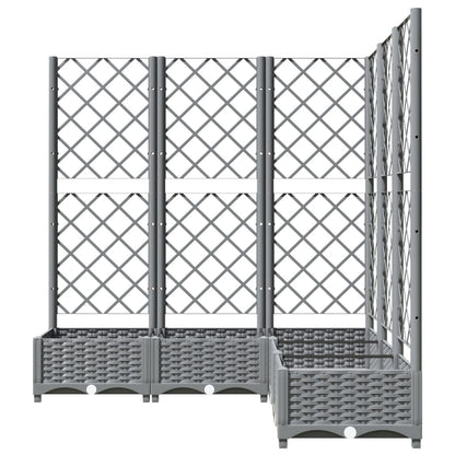 Fioriera Giardino e Graticcio Grigio Chiaro 120x120x121,5cm PP | homemem39