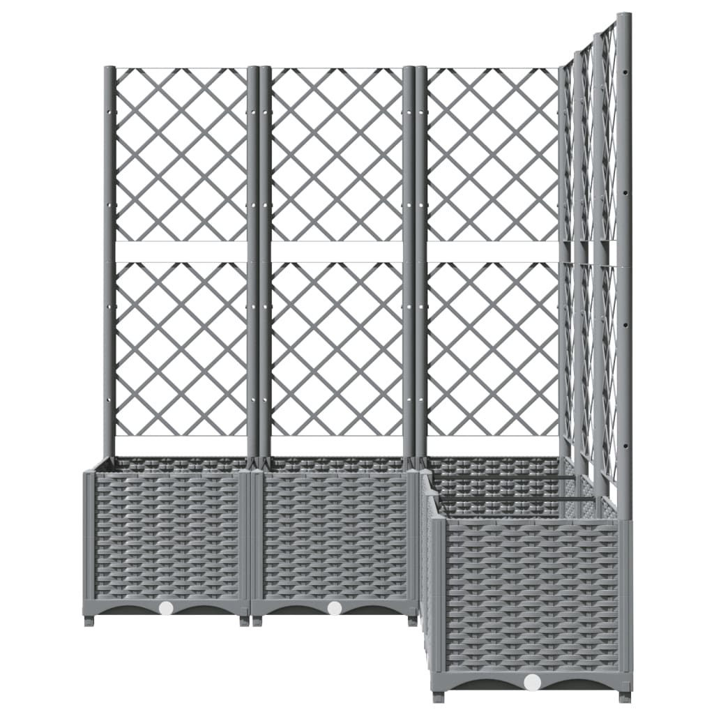 Fioriera Giardino con Graticcio Grigio Chiaro 120x120x136cm PP | homemem39