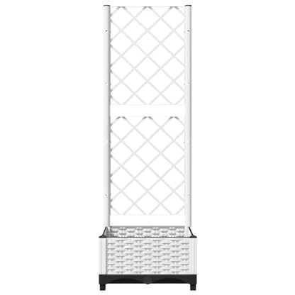 Fioriera da Giardino con Graticcio Bianco 40x40x121,5 cm PP