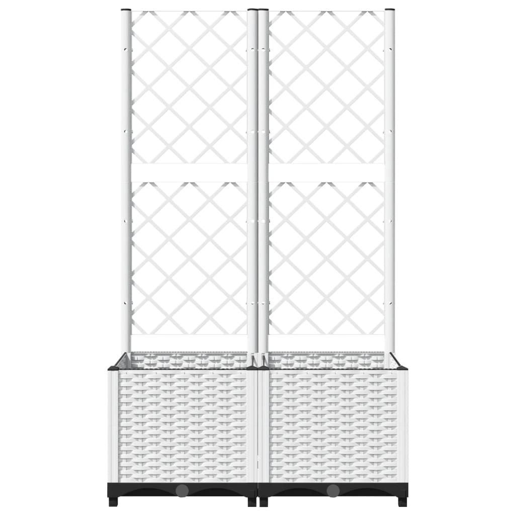Fioriera da Giardino con Graticcio Bianco 80x40x136 cm PP