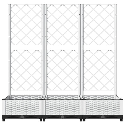 Fioriera da giardino con traliccio bianca 120x40x121,5 cm PP - homemem39