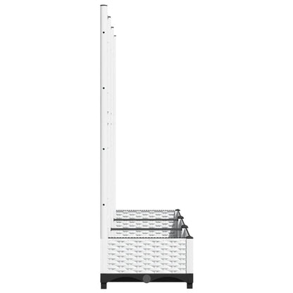 Fioriera da giardino con traliccio bianca 120x40x121,5 cm PP - homemem39