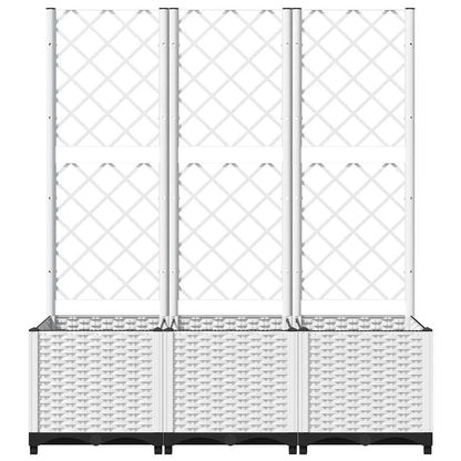 Fioriera da Giardino con Graticcio Bianco 120x40x136 cm PP