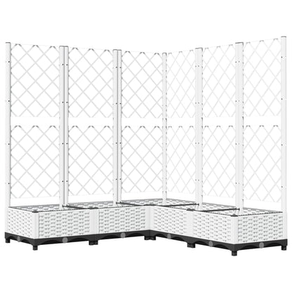 Fioriera da Giardino con Graticcio Bianco 120x120x121,5 cm PP
