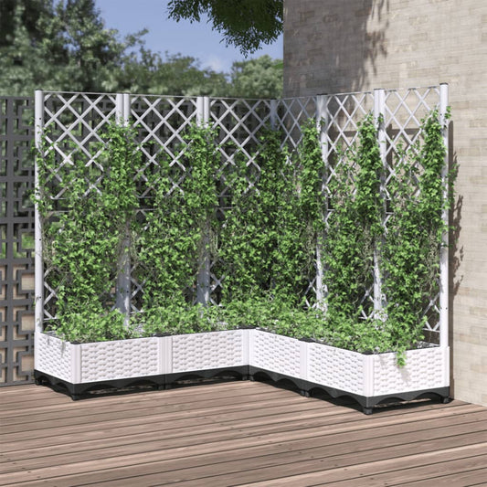 Fioriera da Giardino con Graticcio Bianco 120x120x121,5 cm PP - homemem39