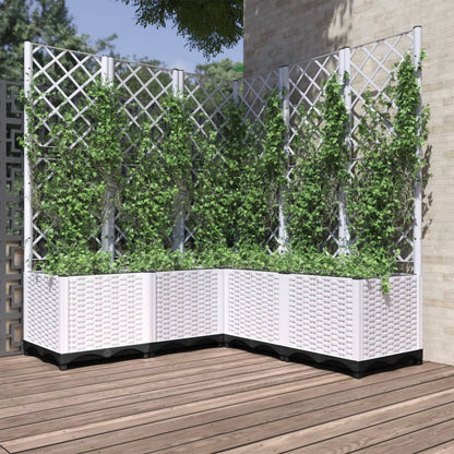 Fioriera da Giardino con Graticcio Bianco 120x120x136 cm PP - homemem39