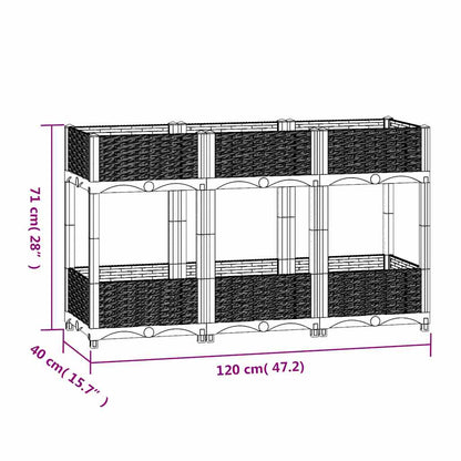 Fioriera Rialzata 120x40x71 cm in Polipropilene