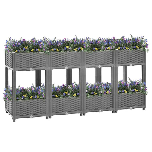 Fioriera Rialzata 160x40x71 cm in Polipropilene | homemem39