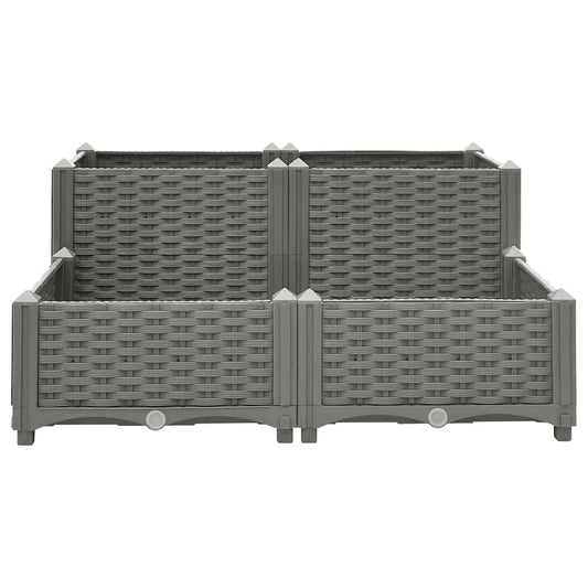 Fioriera Rialzata 80x80x38 cm in Polipropilene | homemem39