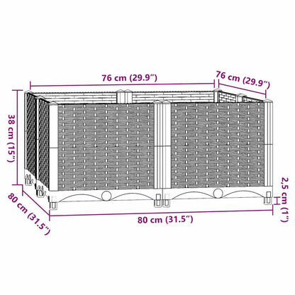 Fioriera Rialzata 80x80x38 cm in Polipropilene