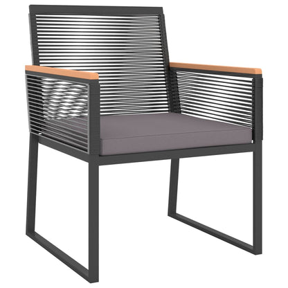 Set Mobili da Giardino 4 pz con Cuscini Nero in Acciaio | homemem39