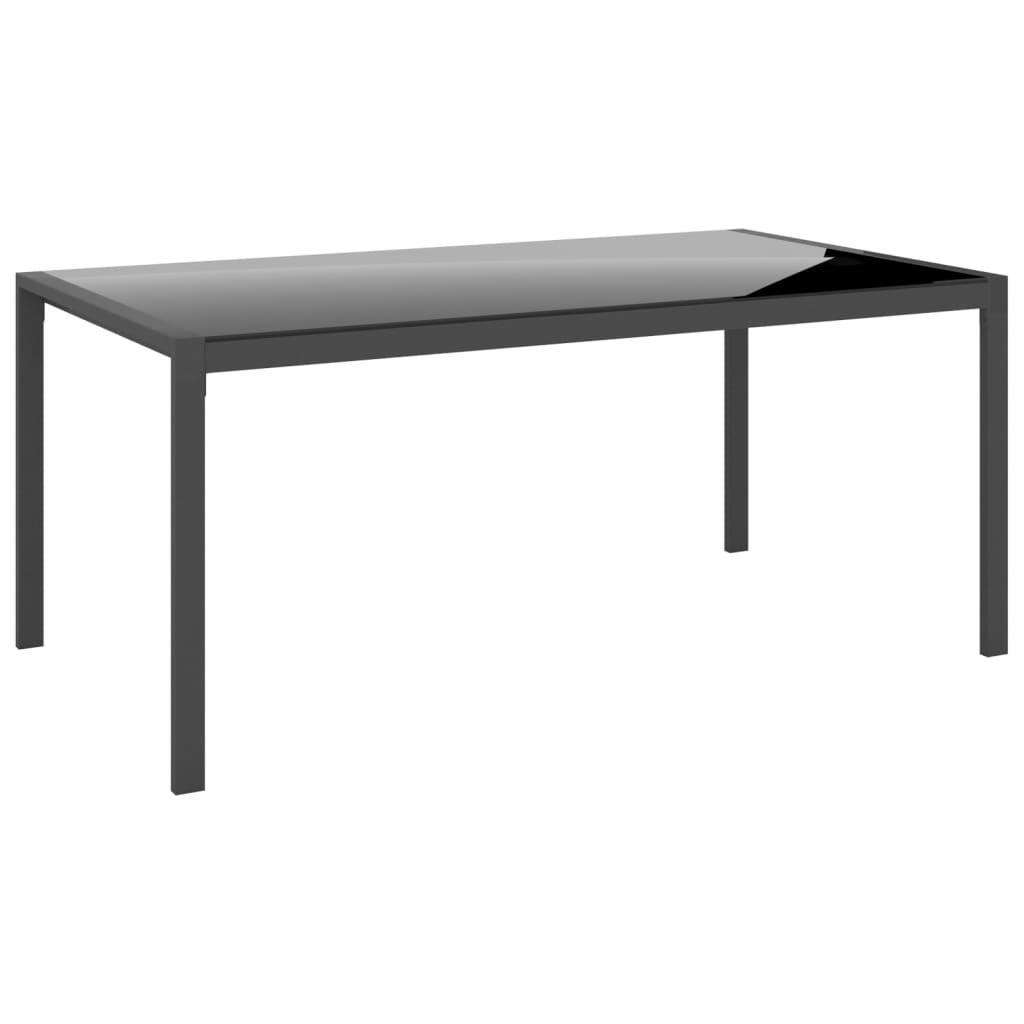 Set Mobili da Giardino 4 pz con Cuscini Nero in Acciaio | homemem39