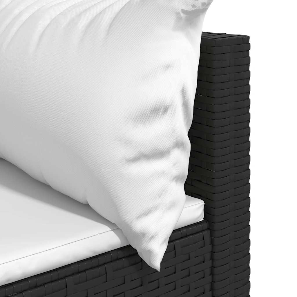 Set Divani da Giardino 3 pz con Cuscini Nero in Polyrattan | homemem39