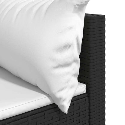 Set Divani da Giardino 3 pz con Cuscini Nero in Polyrattan | homemem39