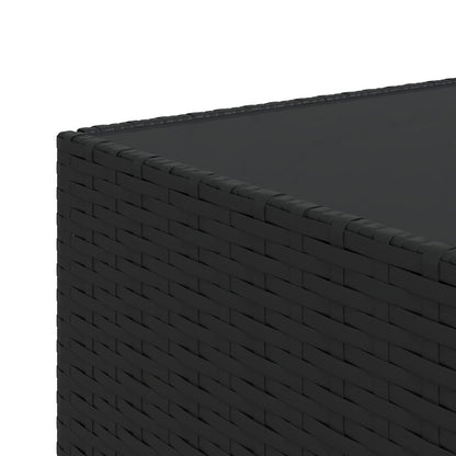 Set Divani da Giardino 3 pz con Cuscini Nero in Polyrattan | homemem39