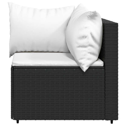 Set Divani da Giardino 4 pz con Cuscini Nero in Polyrattan | homemem39