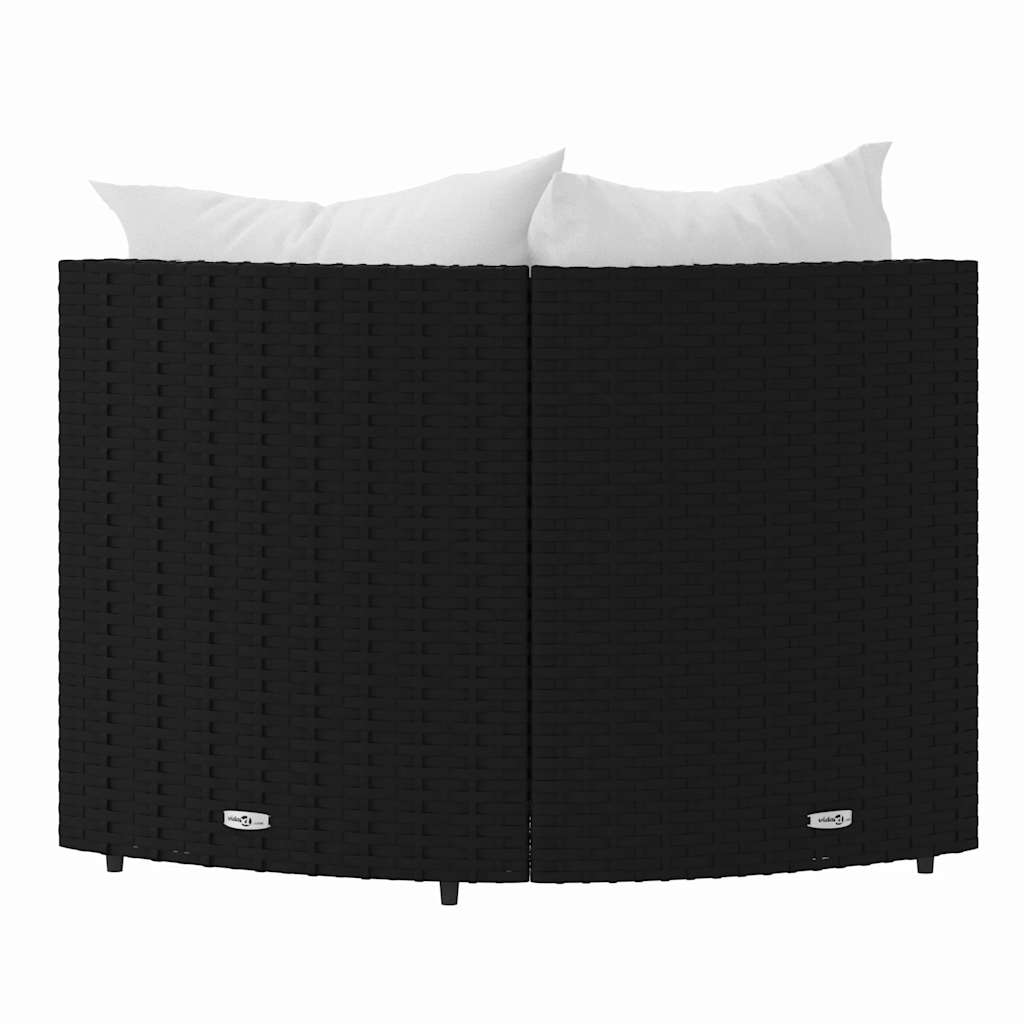 Divani Angolari da Giardino con Cuscini 2pz in Polyrattan Nero | homemem39