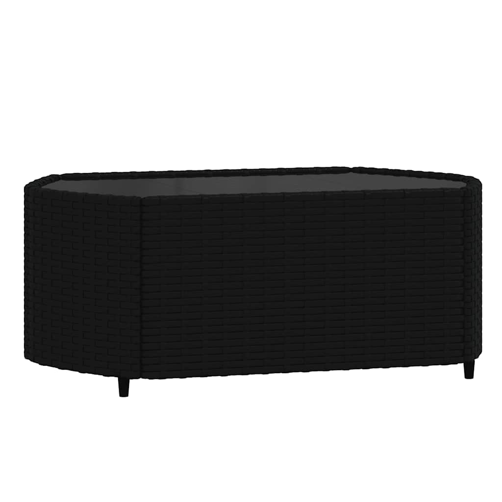Set Divani da Giardino 3 pz con Cuscini Nero in Polyrattan | homemem39