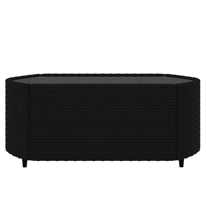 Set Divani da Giardino 3 pz con Cuscini Nero in Polyrattan | homemem39