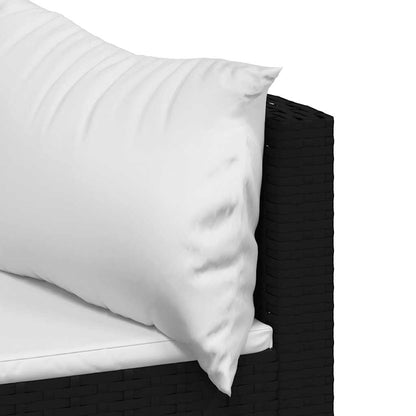 Set Divani da Giardino 3 pz con Cuscini Nero in Polyrattan | homemem39