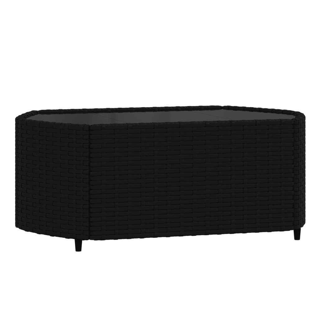 Set Divani da Giardino 4 pz con Cuscini Nero in Polyrattan | homemem39