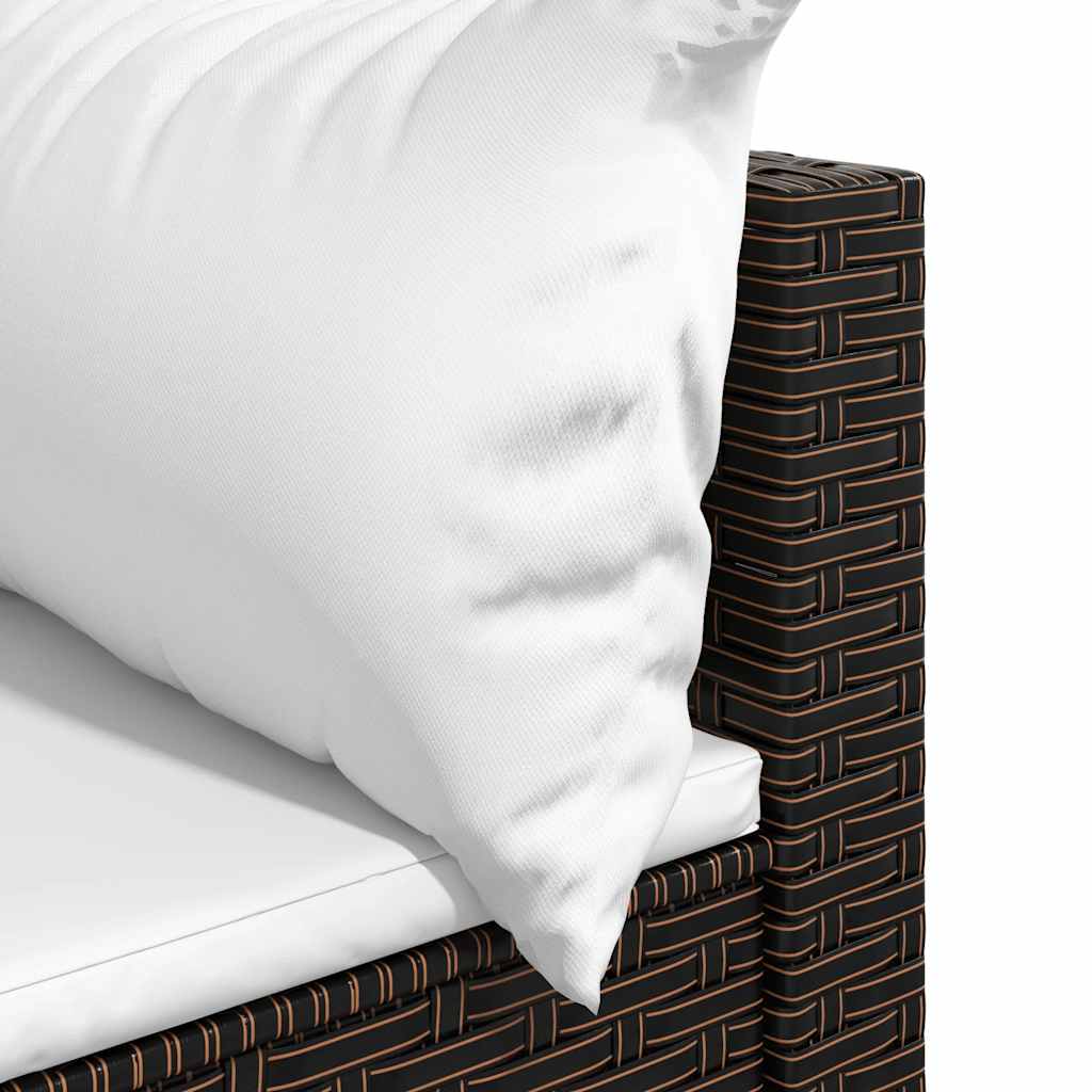 Divani Angolari da Giardino con Cuscini 2pz Polyrattan Marrone | homemem39