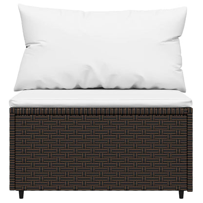 Set Mobili da Giardino 3 pz con Cuscini in Polyrattan Marrone | homemem39