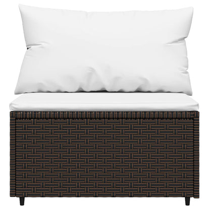Set Mobili da Giardino 4 pz con Cuscini in Polyrattan Marrone | homemem39