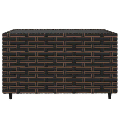 Set Mobili da Giardino 4 pz con Cuscini in Polyrattan Marrone | homemem39