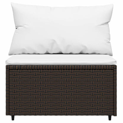 Set Mobili da Giardino 3 pz con Cuscini in Polyrattan Marrone | homemem39