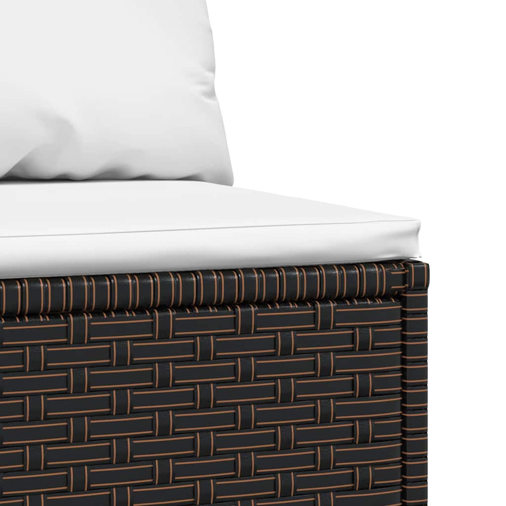 Divani Centrali da Giardino con Cuscini 2pz Polyrattan Marrone | homemem39